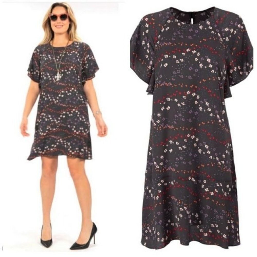 CAbi Muse Flutter Sleeve‎ Floral Dress Size Small